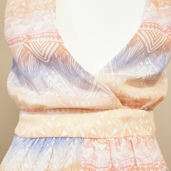 CUT-OUT PASTEL AZTEC CHIFFON LINED MAXI DRESS - Picture 10 of 12